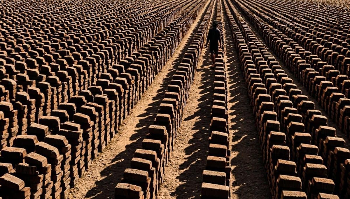 Red burnt clay bricks